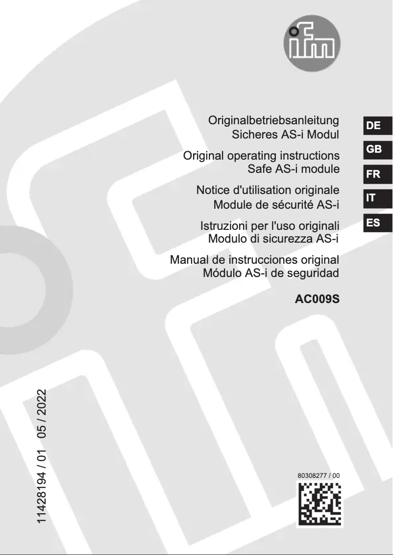 First page image of the manual for AC009S