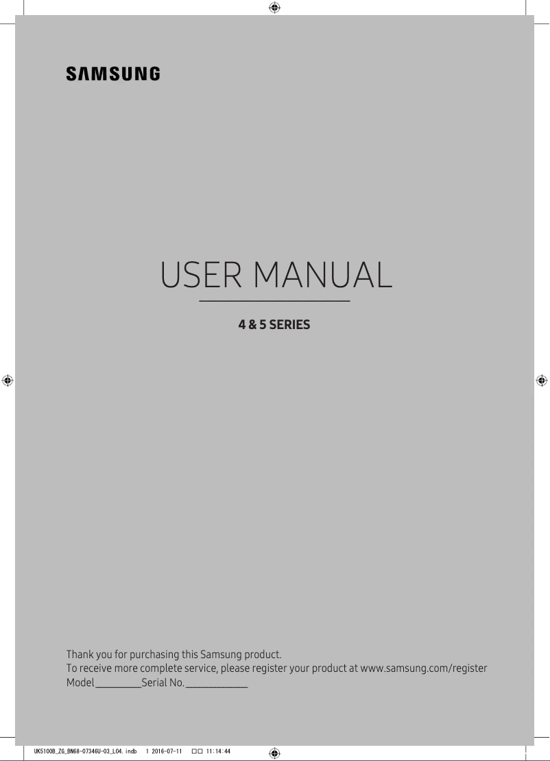 First page image of the manual for Series 4 K5179