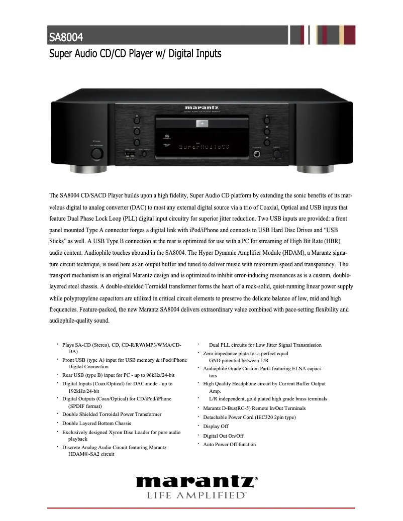 First page image of the manual for SA8004
