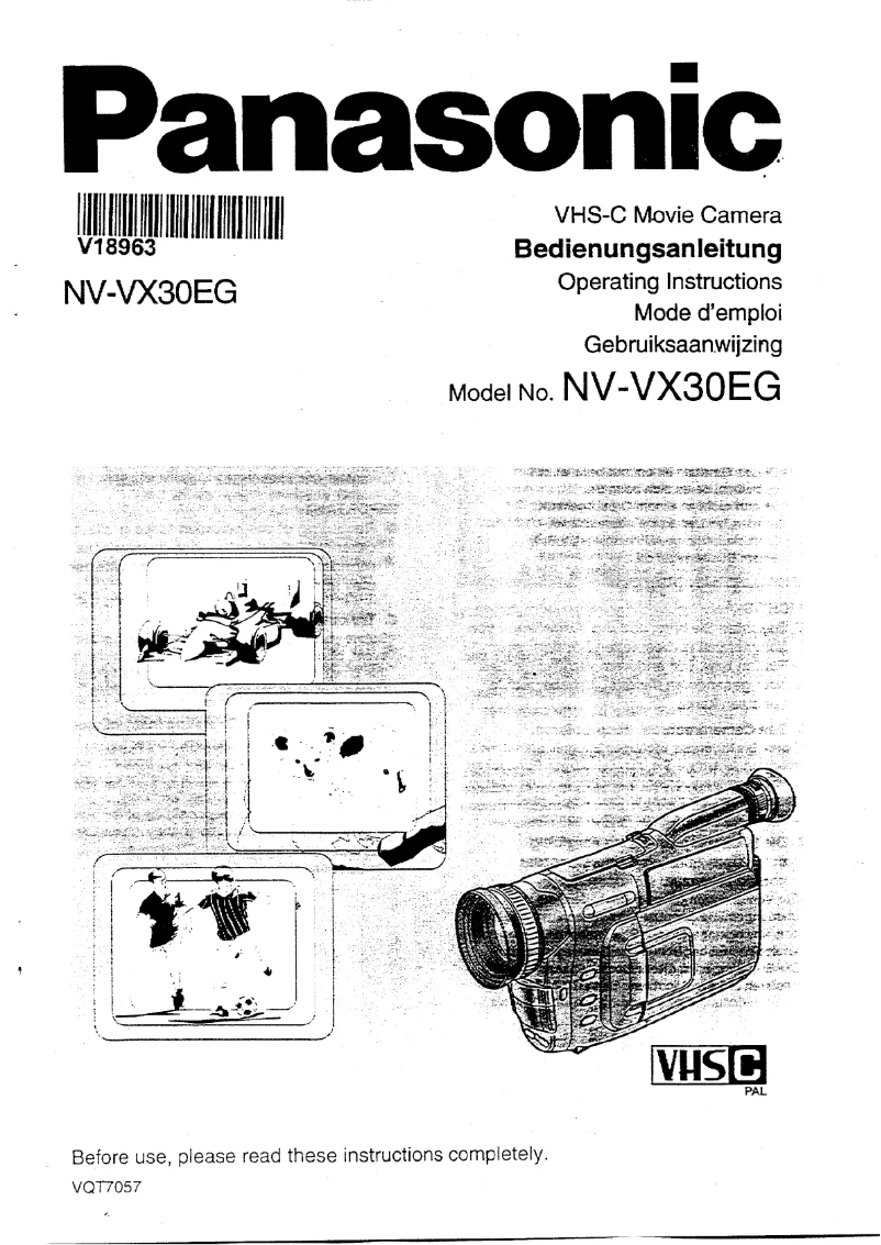 Page 1 of the manual User Manual Panasonic NV-VX30EG