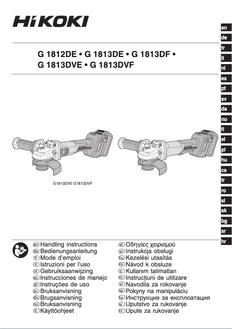 Page 1 of the manual User Manual HiKOKI G1812DE