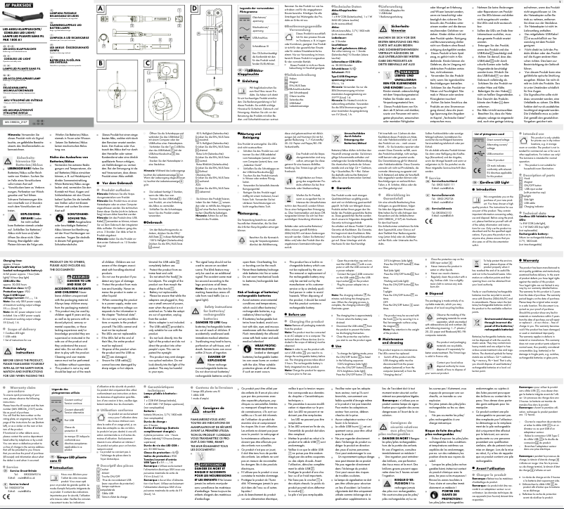 Page 1 of the manual User Manual Parkside HG08009