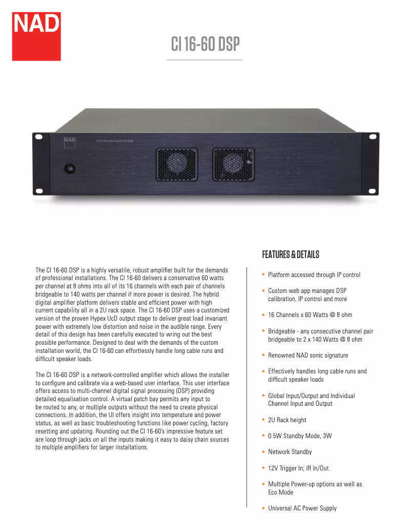 First page image of the manual for CI 16-60 DSP