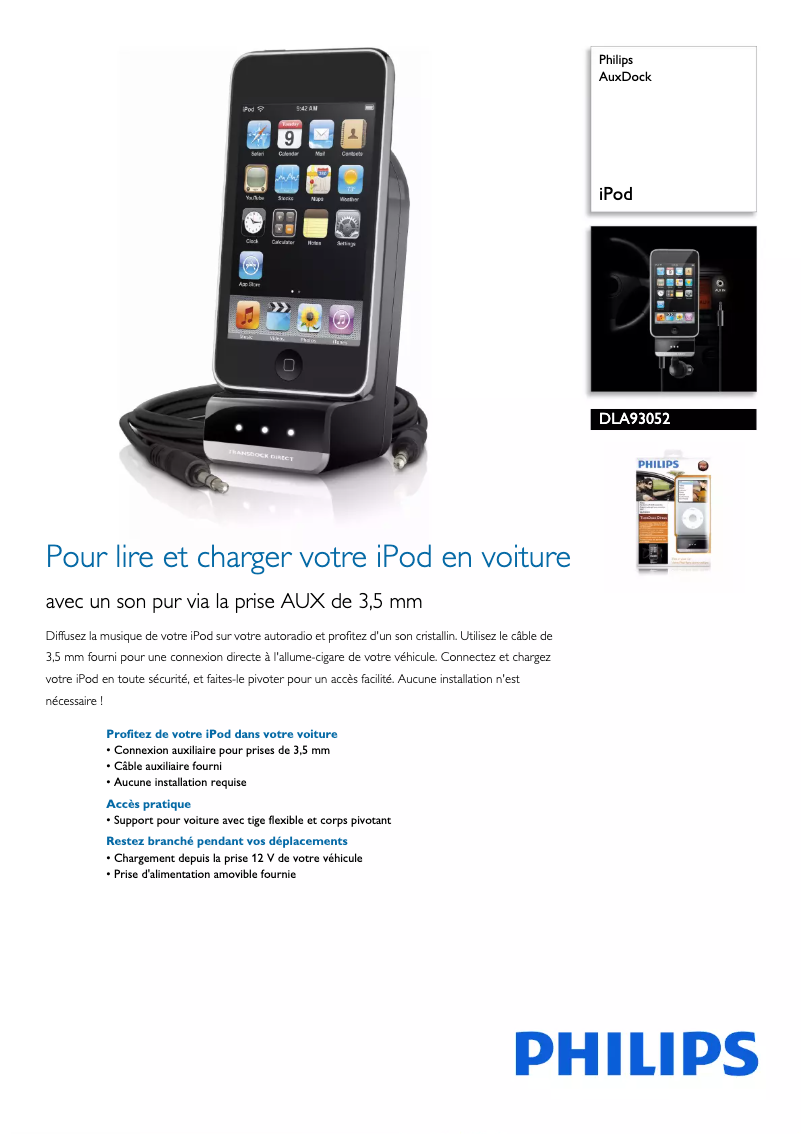 Page 1 of the manual Technical Sheet Philips DLA93052