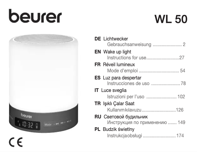 Page 1 of the manual User Manual Beurer WL 50