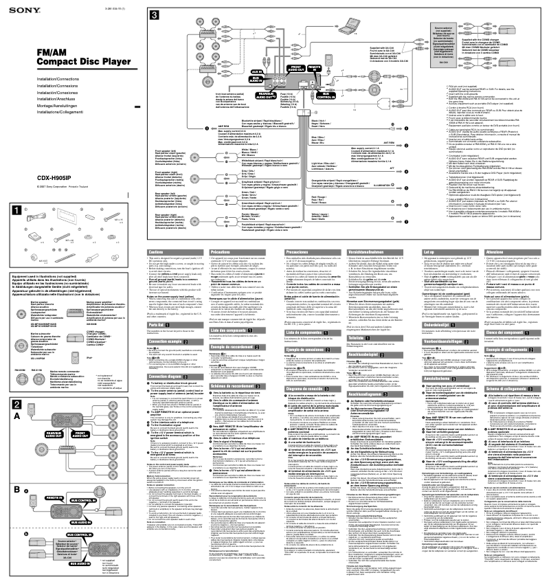 First page image of the manual for CDX-H905IP