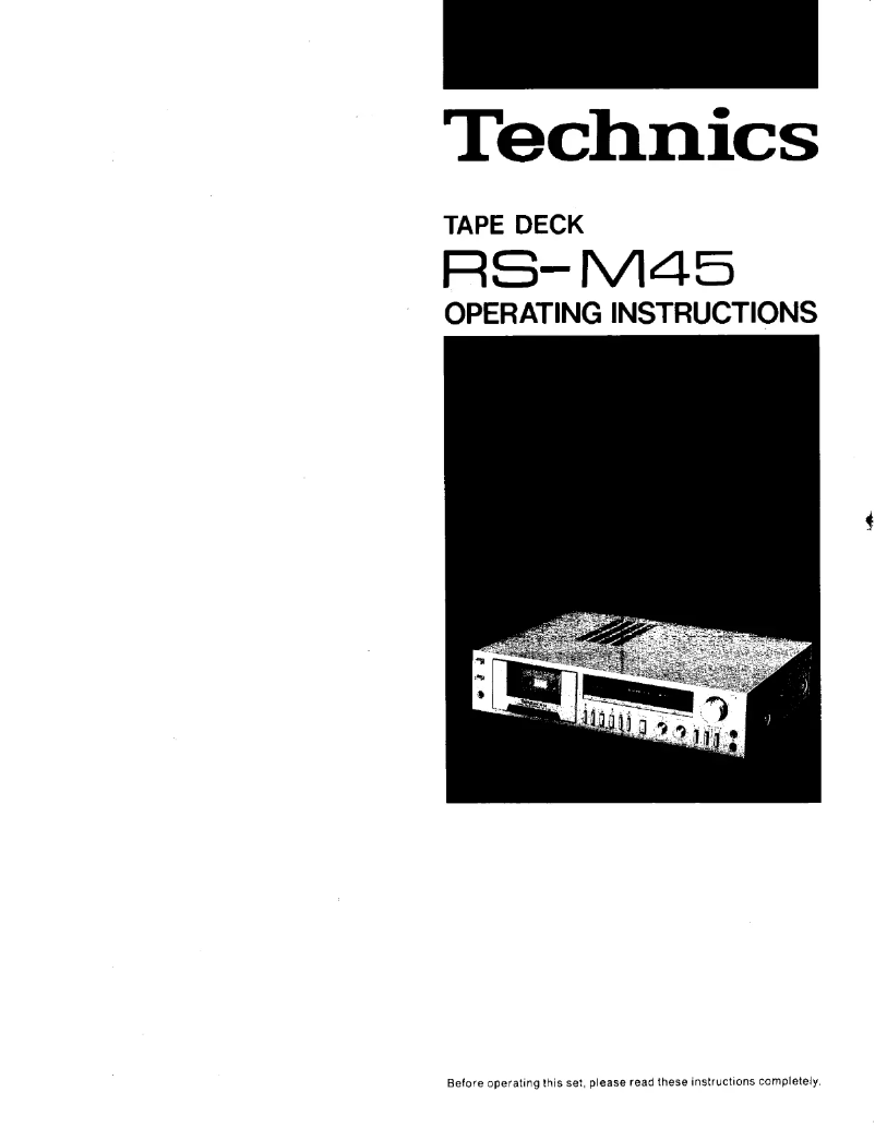 Page 1 of the manual User Manual Technics RS-M45