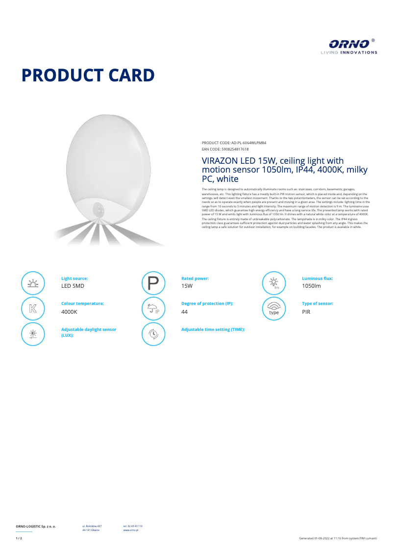 First page image of the manual for AD-PL-6064WLPMR4