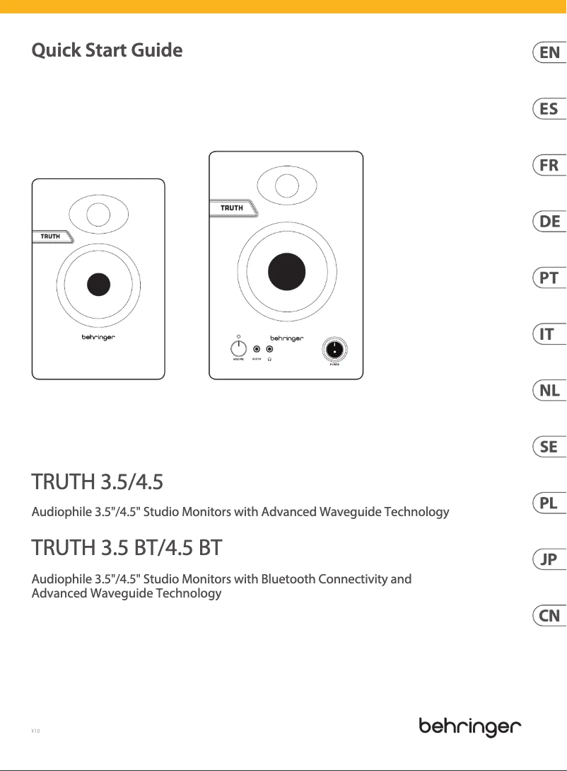 Page 1 of the manual User Manual Behringer TRUTH 3.5 BT