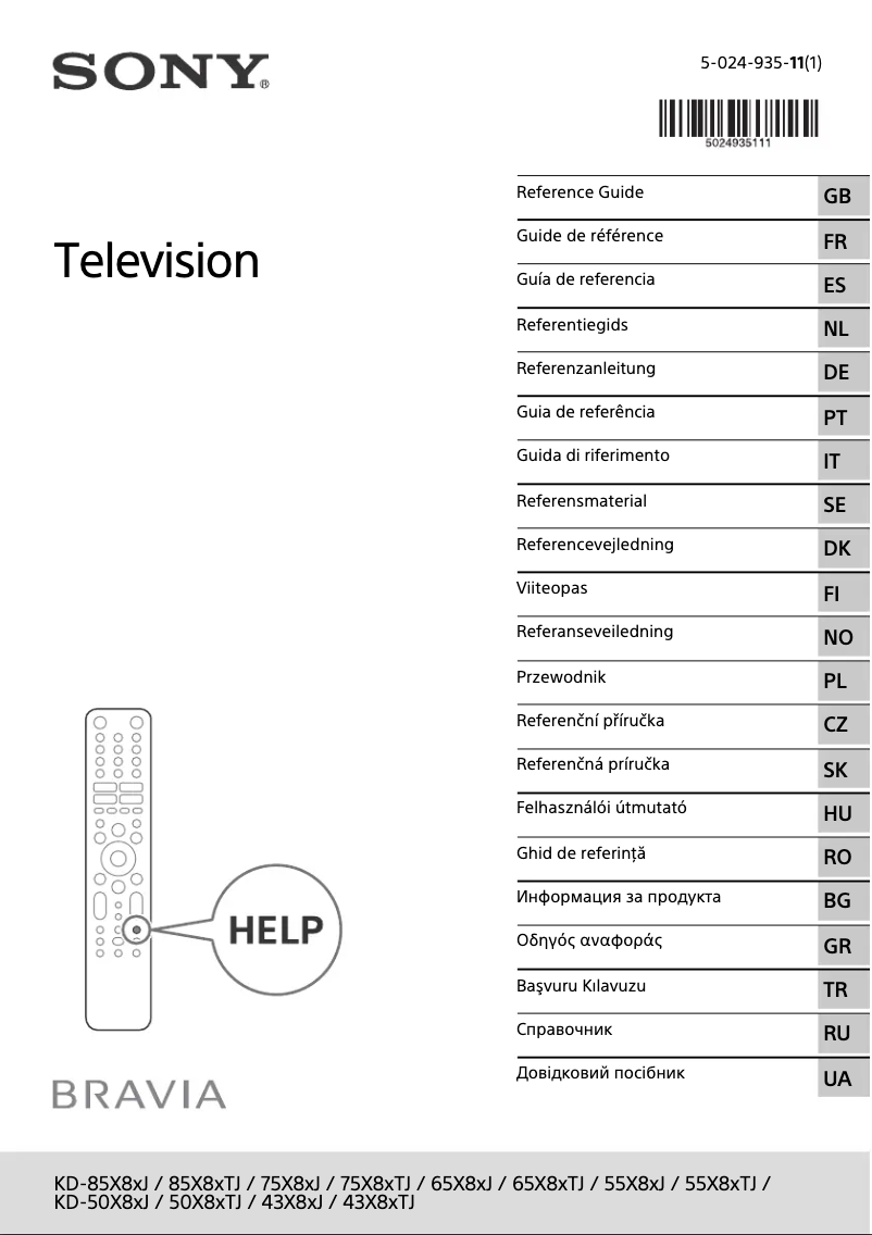 Page 1 of the manual User Manual Sony KD-75X89J
