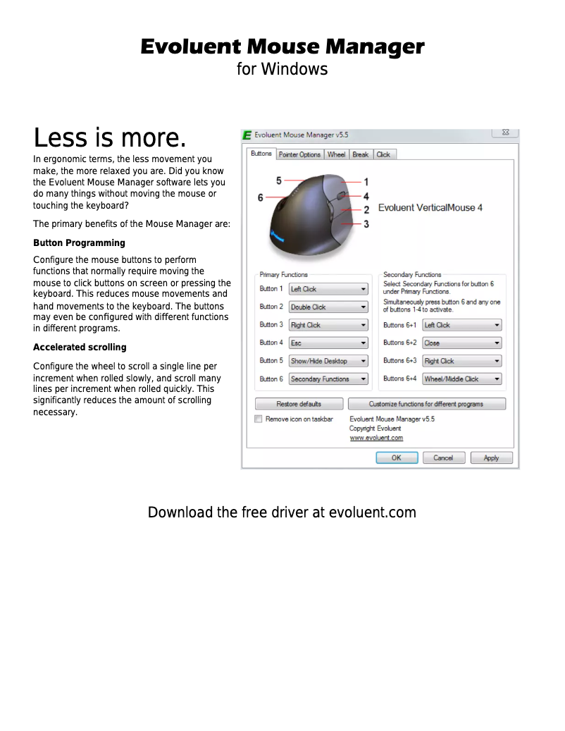 Page 1 of the manual User Manual Evoluent VerticalMouse C Right