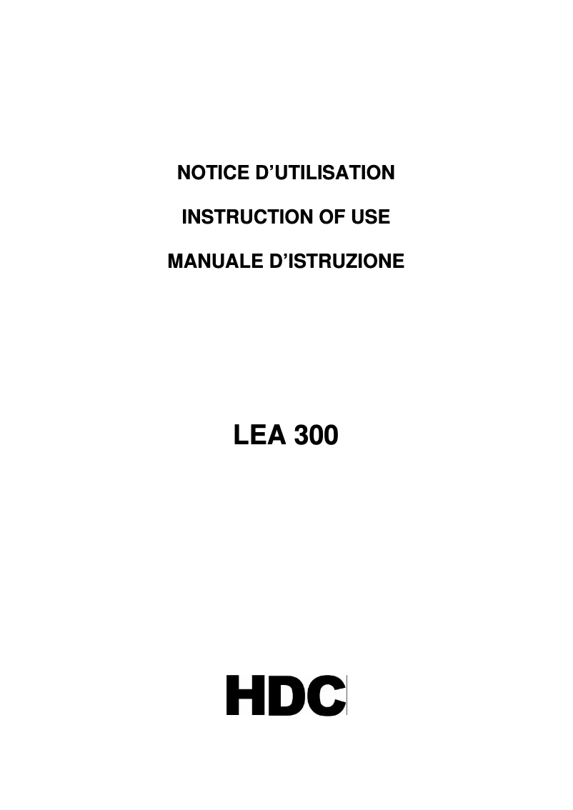 First page image of the manual for LEA300