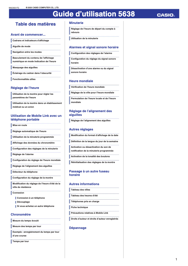 First page image of the manual for Edifice ECB-20