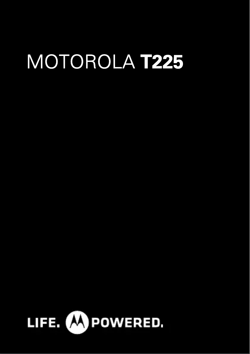 Page 1 of the manual User Manual Motorola T225