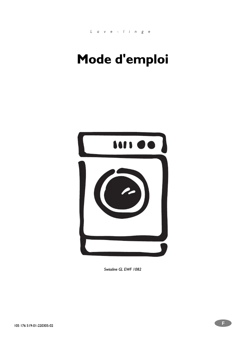 Page 1 of the manual User Manual Electrolux EWF1082