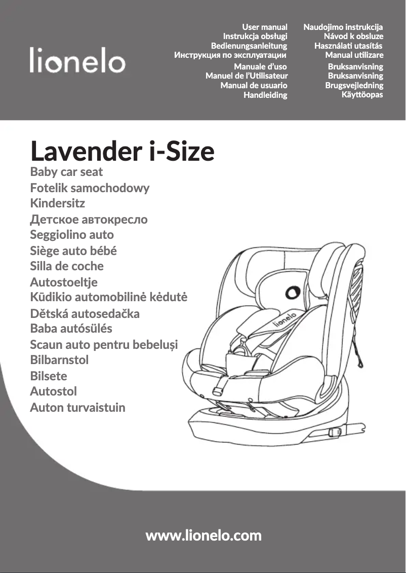 Page 1 de la notice Manuel utilisateur Lionelo Lavender i-Size