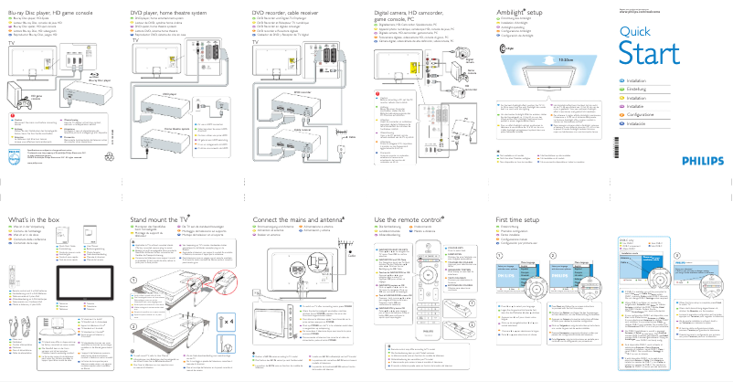 First page image of the manual for 32PFL7803S