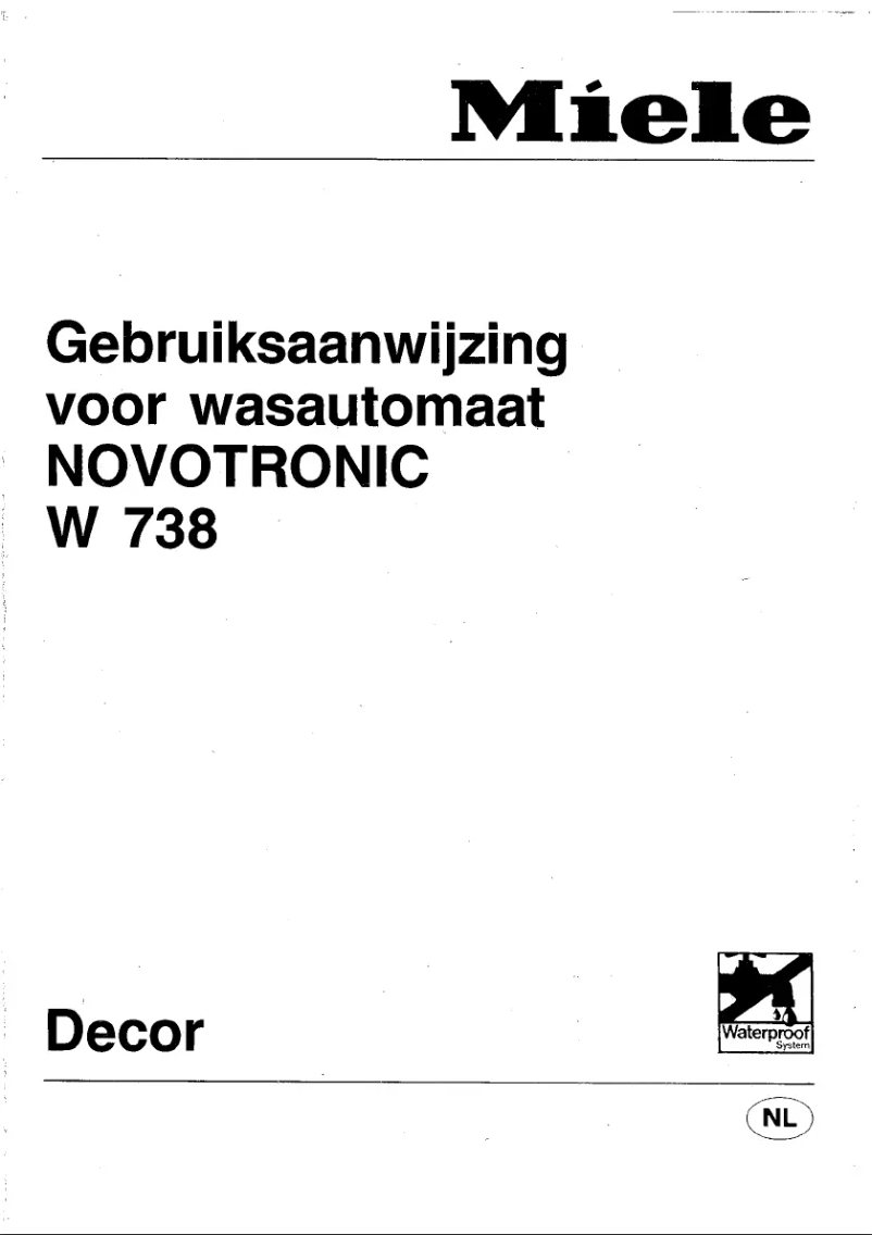 First page image of the manual for Novotronic W 738