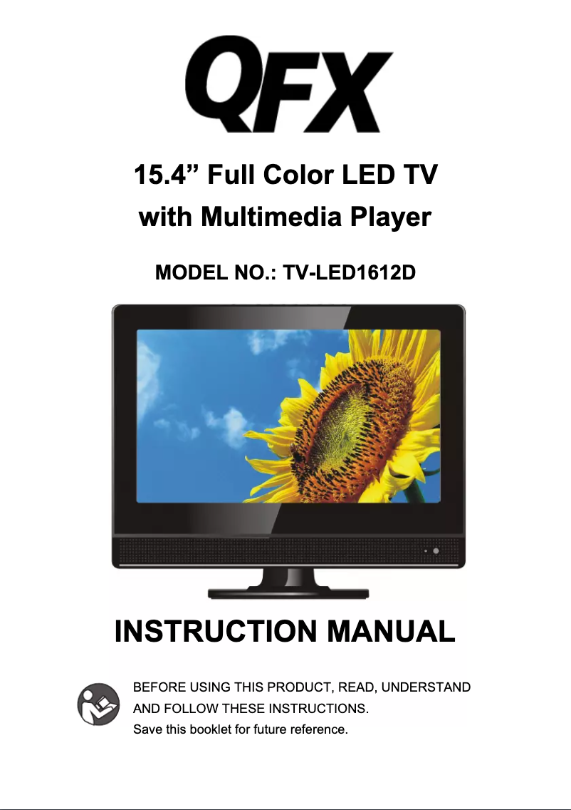 First page image of the manual for TV-LED1612D