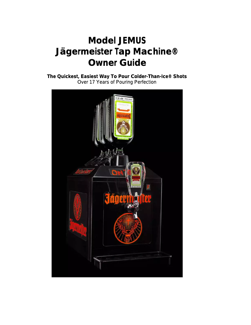 Page 1 of the manual User Manual Jägermeister Jemus
