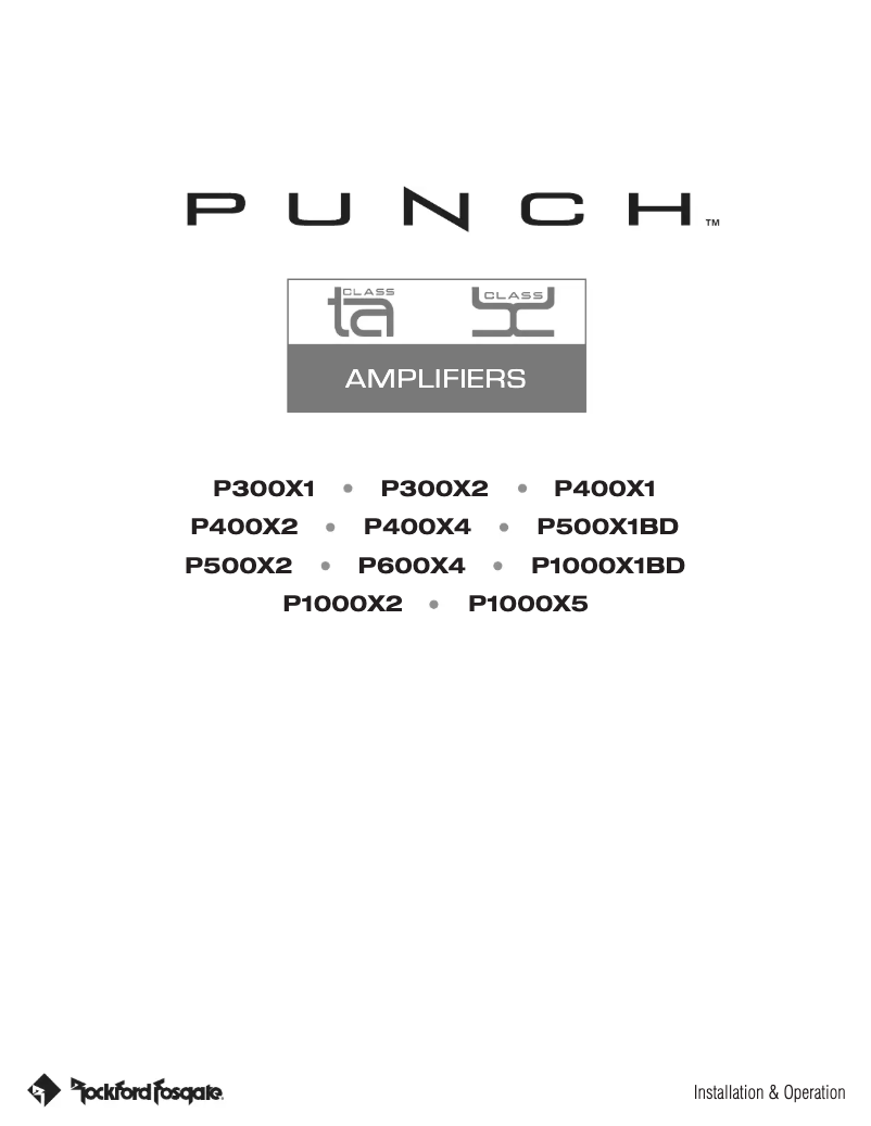 Page 1 de la notice Manuel utilisateur Rockford Fosgate Punch P300X1