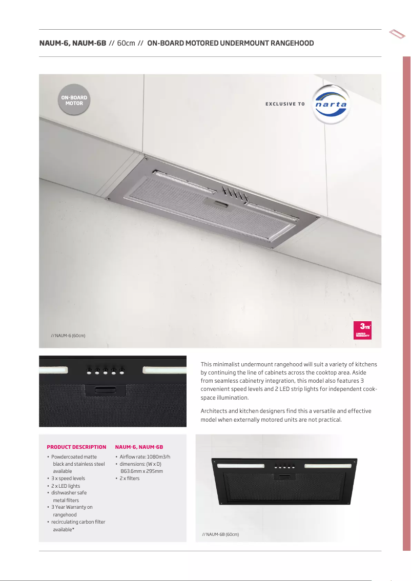Page 1 of the manual Technical Sheet Schweigen NAUM-6B