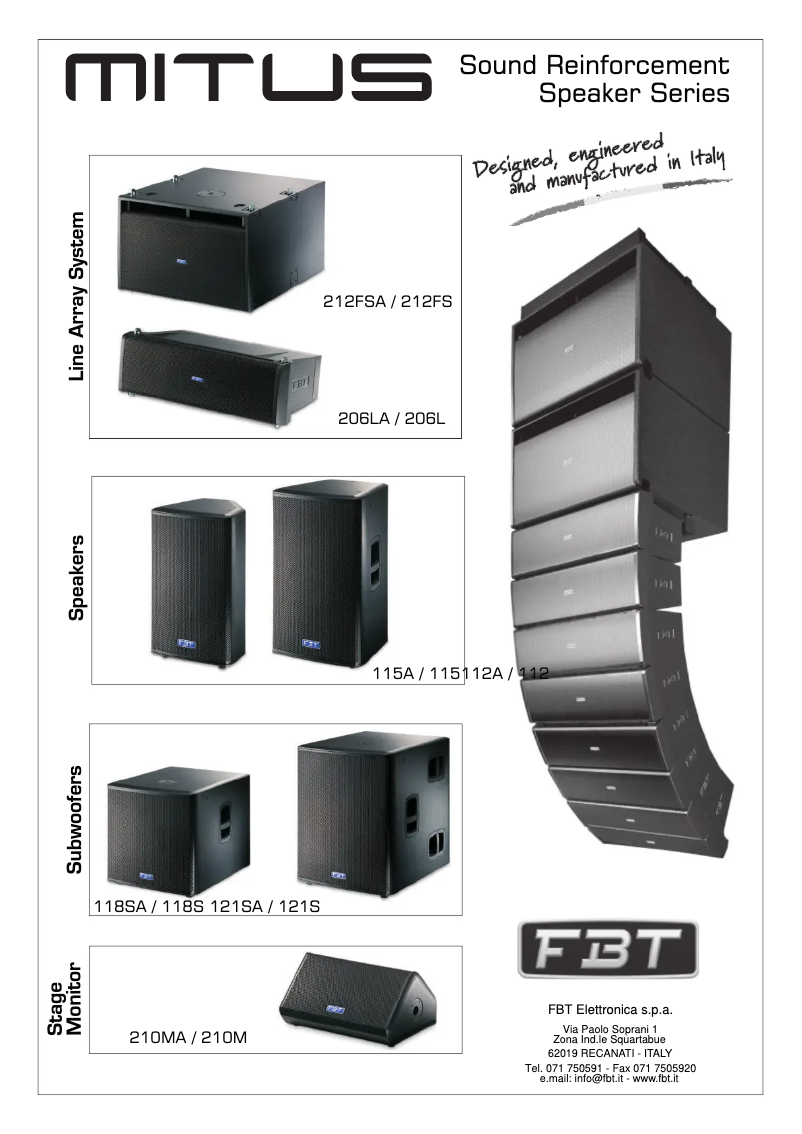 Page 1 of the manual User Manual FBT MITUS 206LA