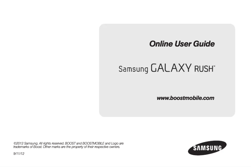 Page 1 of the manual User Manual Samsung Galaxy Rush