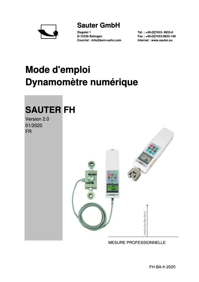 First page image of the manual for FH 50KUK