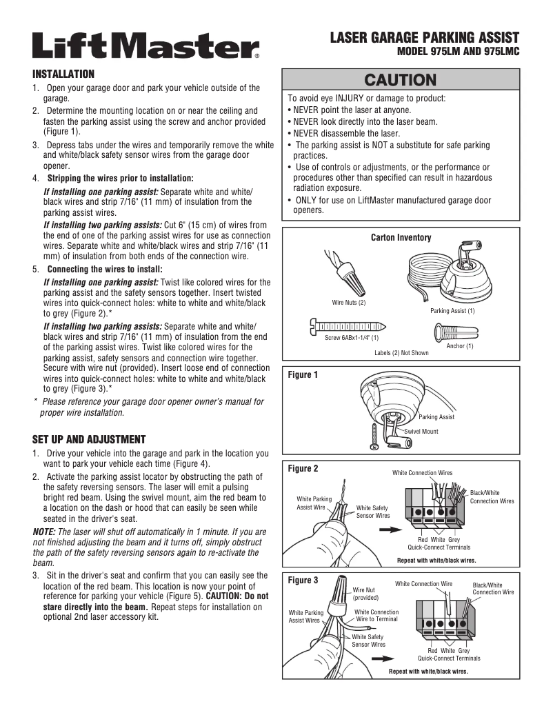 Page 1 of the manual User Manual LiftMaster 975LMC