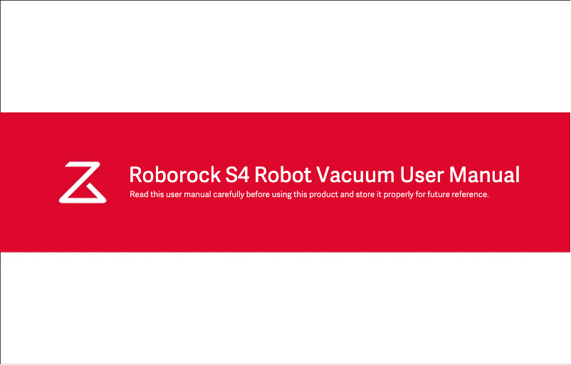 Page 1 of the manual User Manual Roborock S4