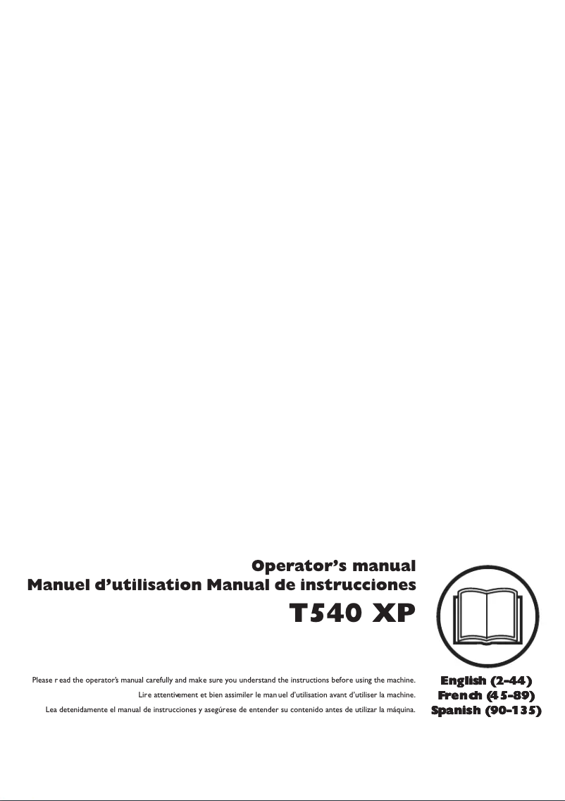 First page image of the manual for T540 XP