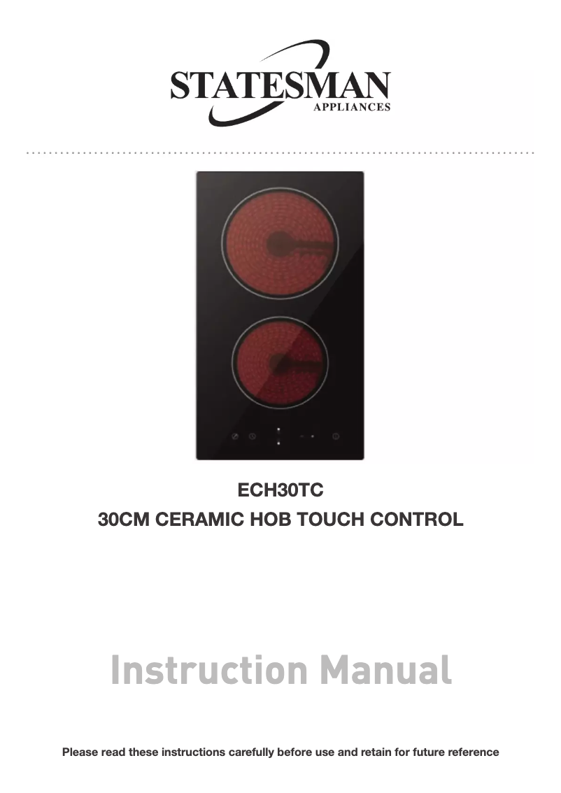 First page image of the manual for ECH30TC