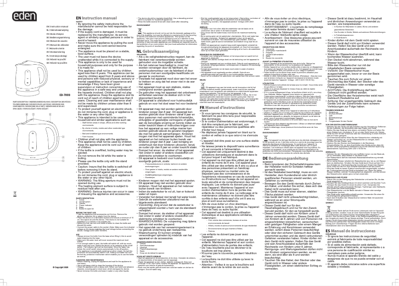 Page 1 of the manual User Manual Eden ED-7003