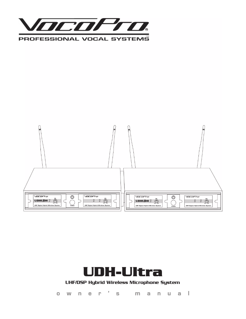 First page image of the manual for UDH-8-Ultra
