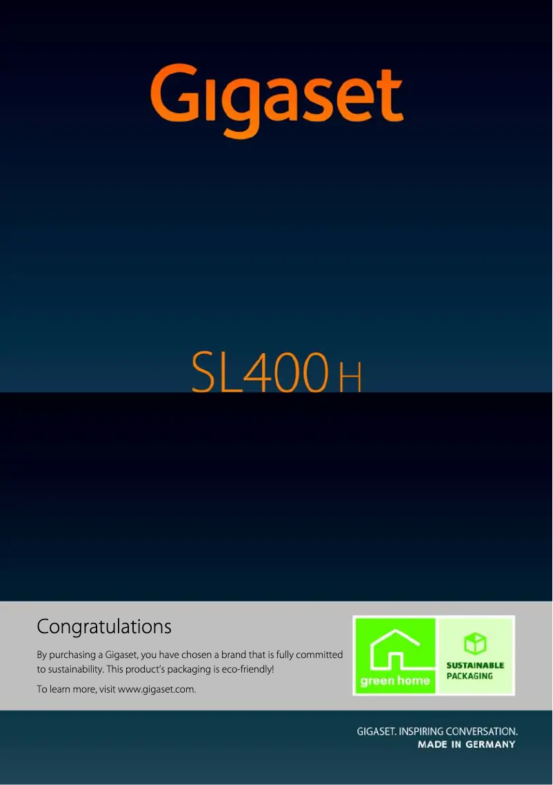 First page image of the manual for SL400H