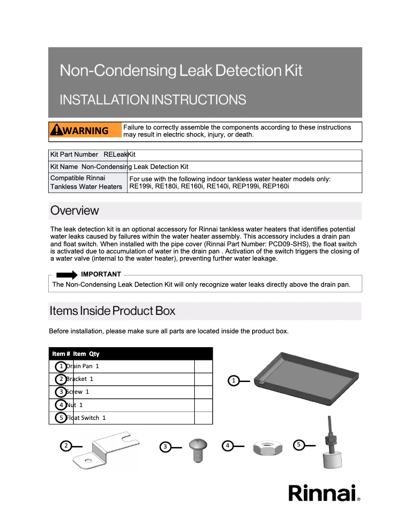 First page image of the manual for RE180iP