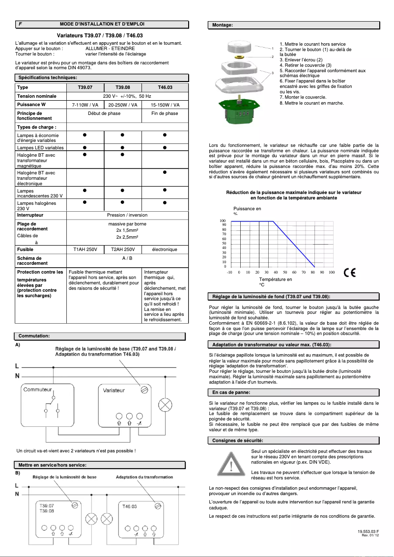 Page 1 of the manual User Manual Ehmann T39.07