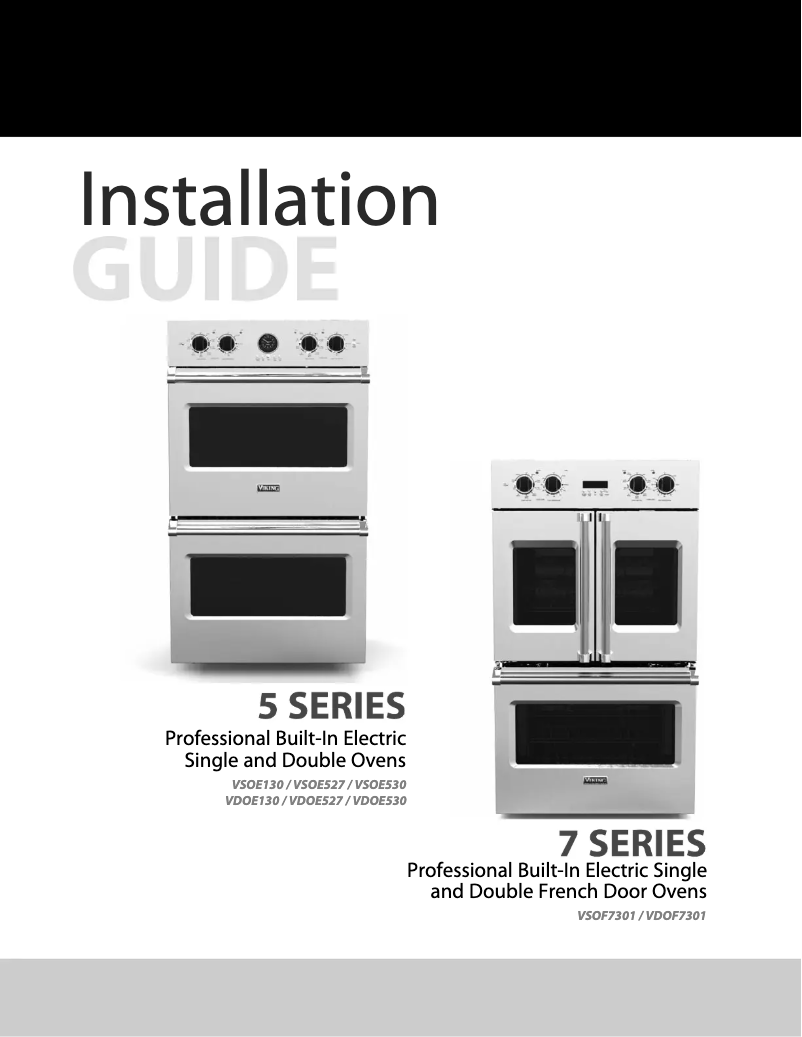 Page 1 of the manual Installation Guide Viking VDOF7301SB