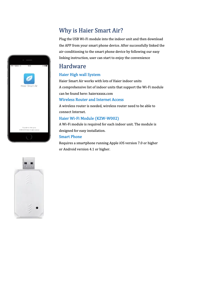 First page image of the manual for KZW-W002