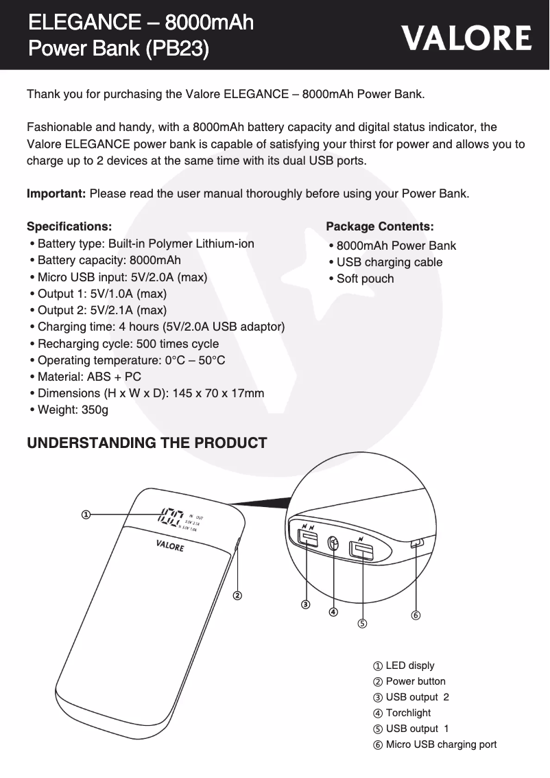 First page image of the manual for PB23