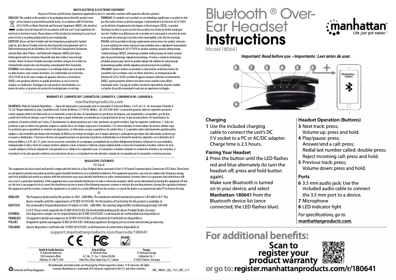 Page 1 of the manual User Manual Manhattan 180641