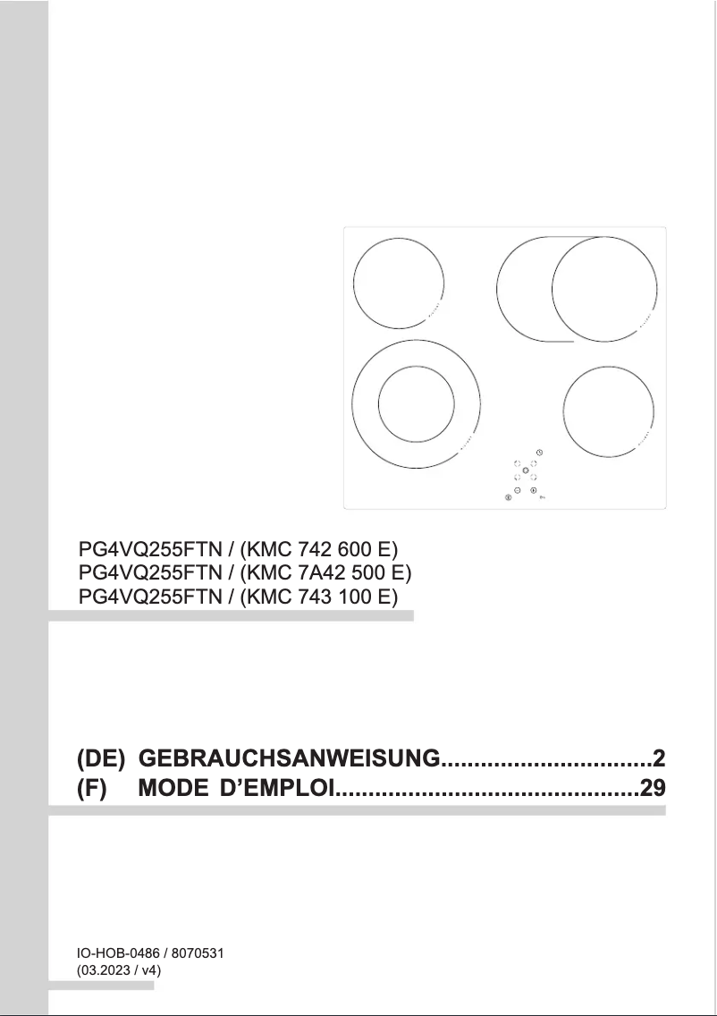 Page 1 of the manual User Manual Amica KMC 7A42 500 E