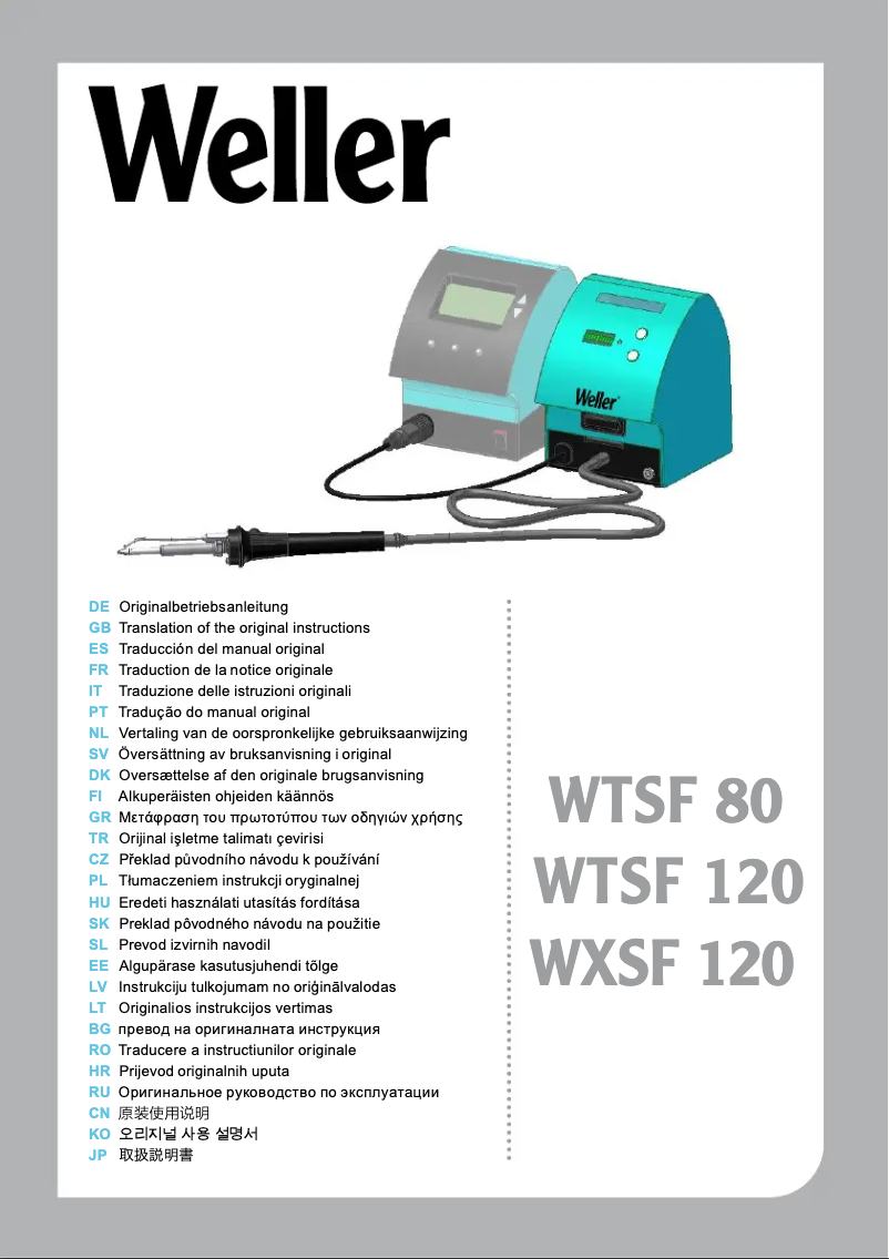 Page 1 of the manual User Manual Weller WXSF 120