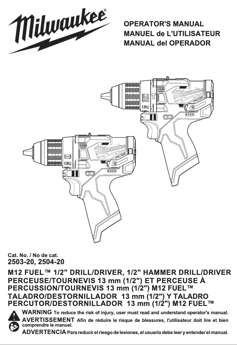 First page image of the manual for 2504-22
