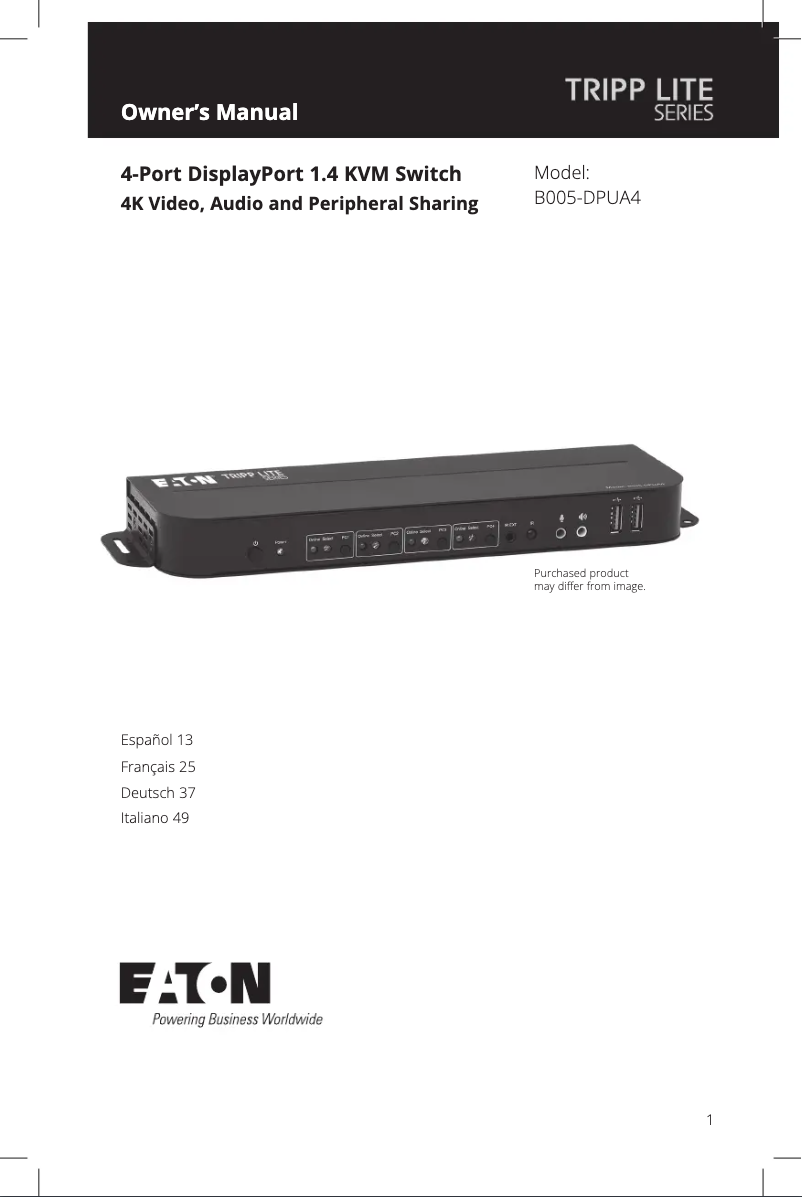 First page image of the manual for B005-DPUA4