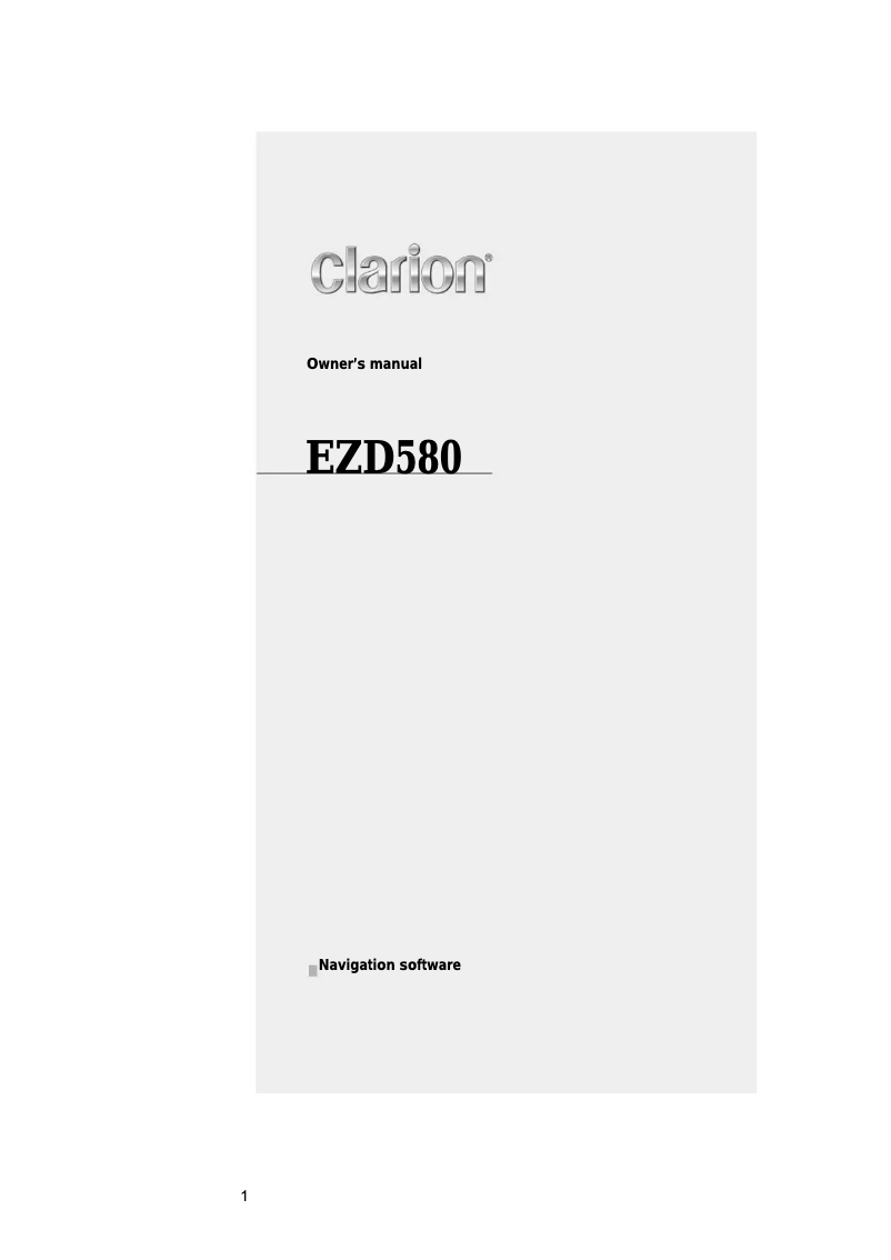 Page 1 de la notice Manuel utilisateur Clarion EZD580
