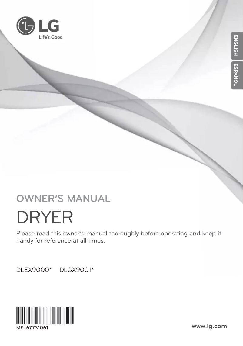Page 1 of the manual User Manual LG DLEX9000W
