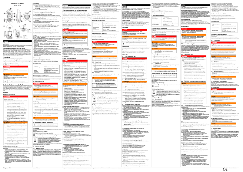 Image de la première page du manuel de l'appareil Babytalker 1900