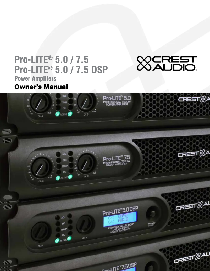 First page image of the manual for Pro-LITE 7.5
